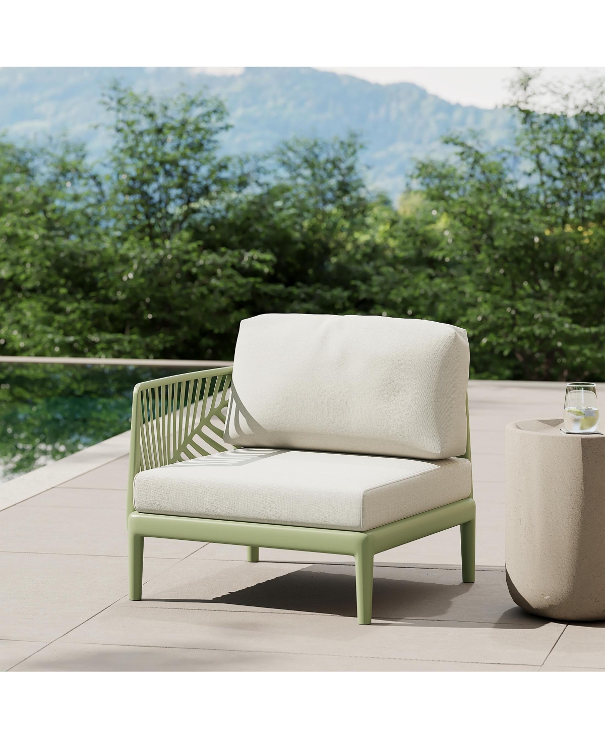 WestinTrends Modern Outdoor Polypropylene Resin Left Arm Facing Deep Seating Sectional Chair