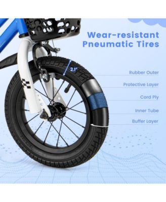 Kids 12 Inch Training Bike with Dual Brakes Adjustable Seat and Basket for Ages 3 to 4