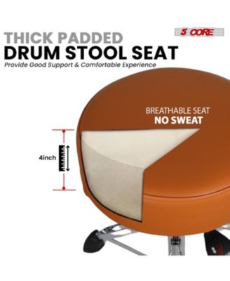 Drum Throne w Backrest 4" Padded Stool Airlift Adjustable 25.5" Drummer Chair 441Lb Capacity