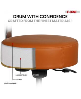 Drum Throne w Backrest 4" Padded Stool Airlift Adjustable 25.5" Drummer Chair 441Lb Capacity