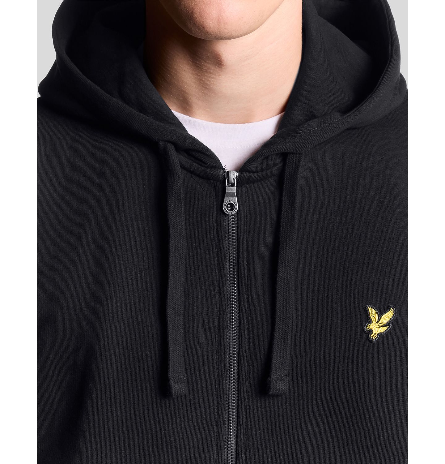 Мужское худи Lyle & Scott Zip Through, цвет: Угольно-чёрный — фото 2
