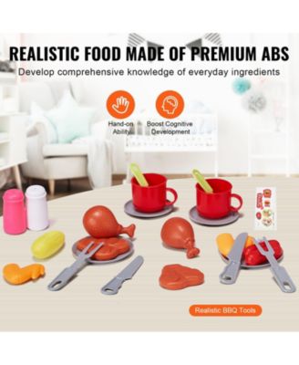 28 PCS BBQ Grill Playset, Kids Kitchen Toy with Lights & Sounds, Interactive Grill & Food Set, Barbecue Toy for Boys Girls 3-5