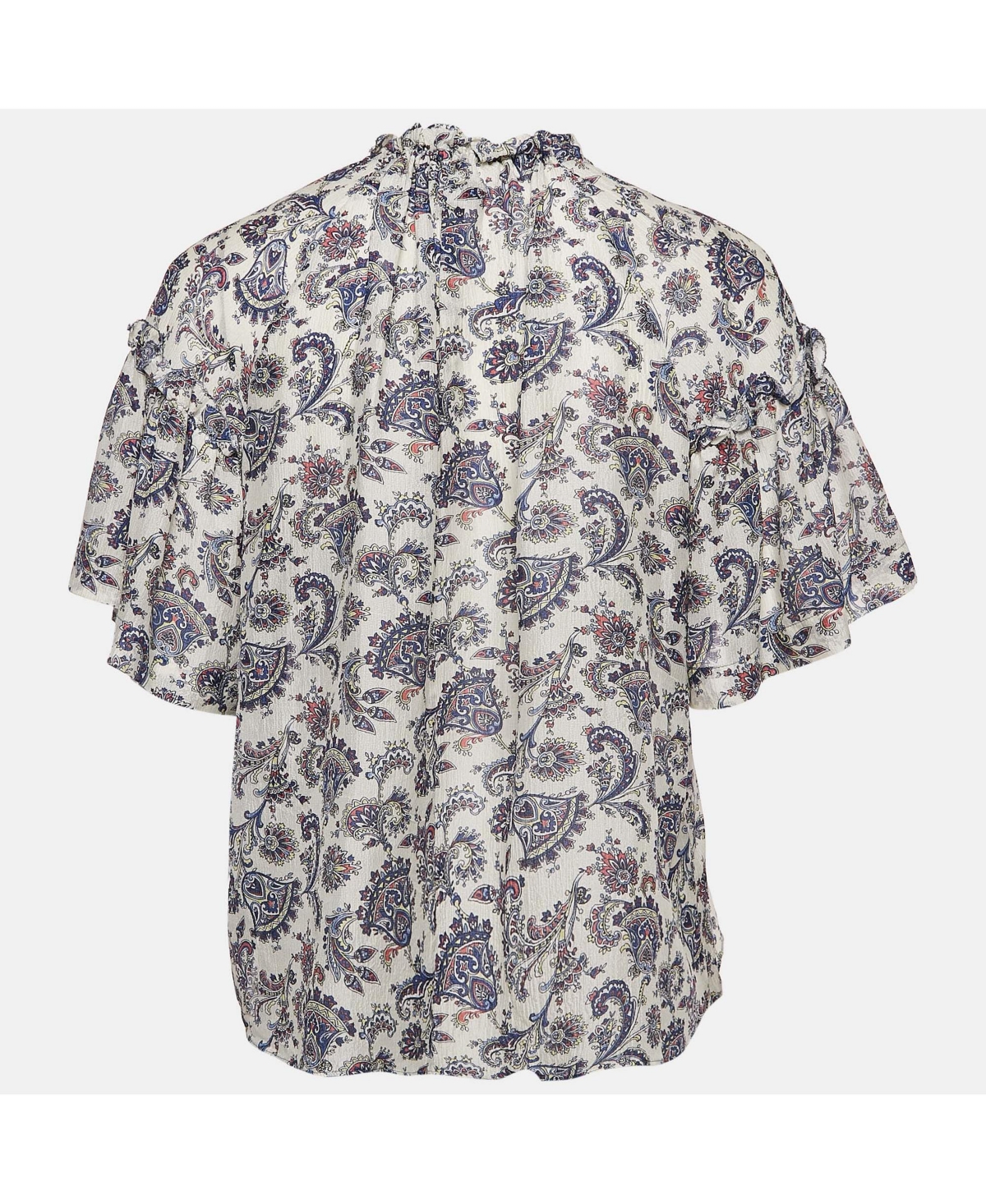 Pre-Owned Isabel Marant Women's Multicolor Silk Ruffled Top