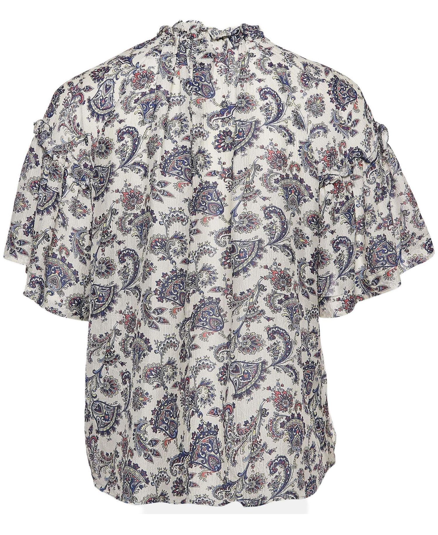 Women's Multicolor Silk Ruffled Top