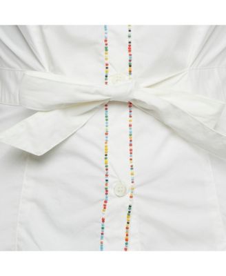 Women's Beaded Cotton Shirt
