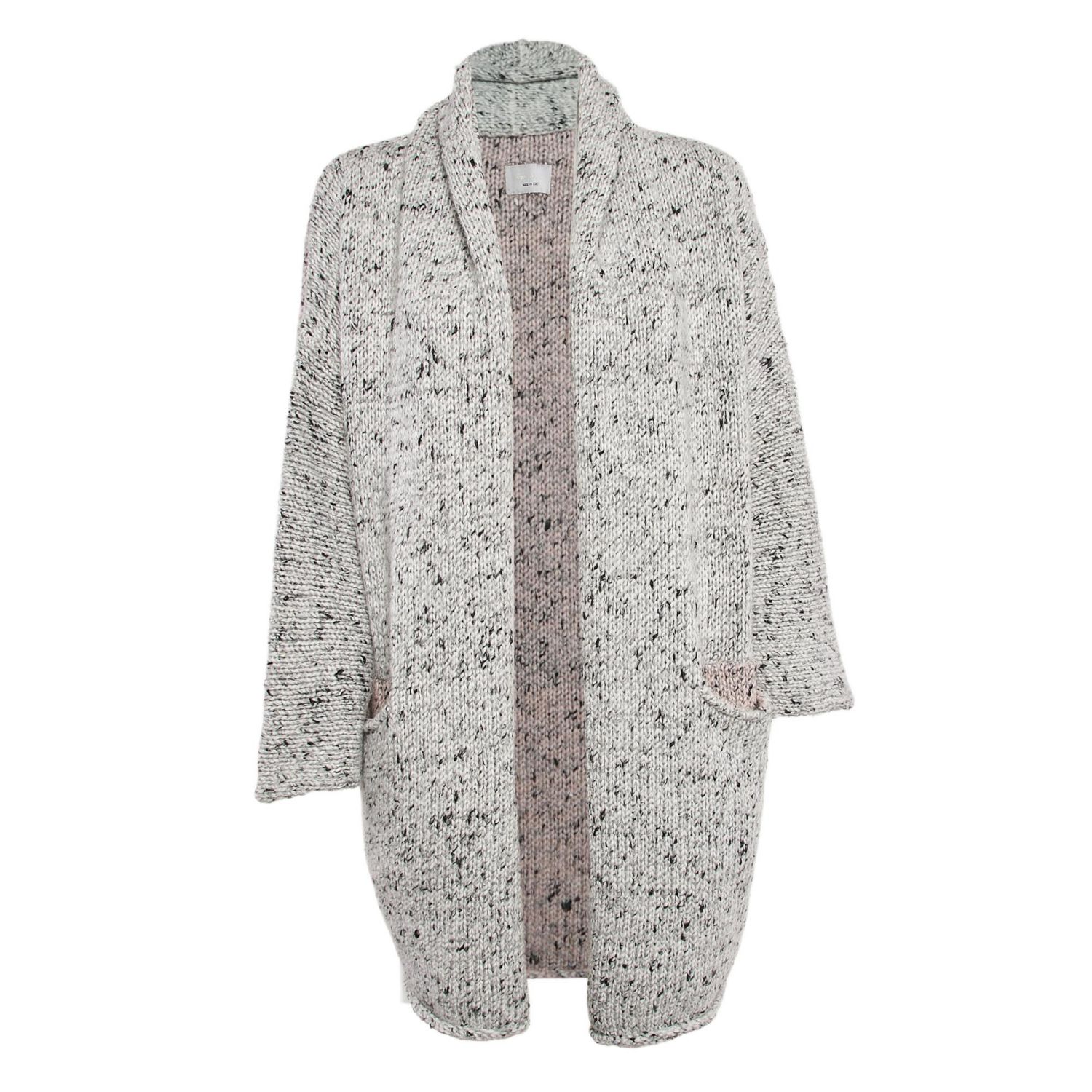 Women's Grey Knit Open Front Cardigan