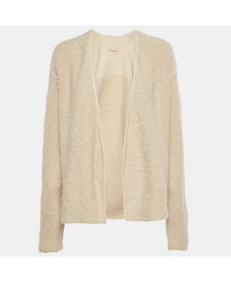 Women's Cream Boucle Open Front Daphnee Cardigan
