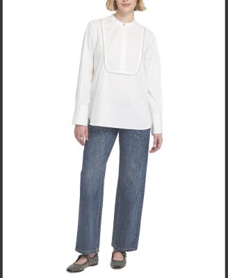 Women's Beaded Shirt Blouse Top