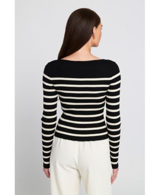 Women's Fine Gauge Light Weight Striped Sweater