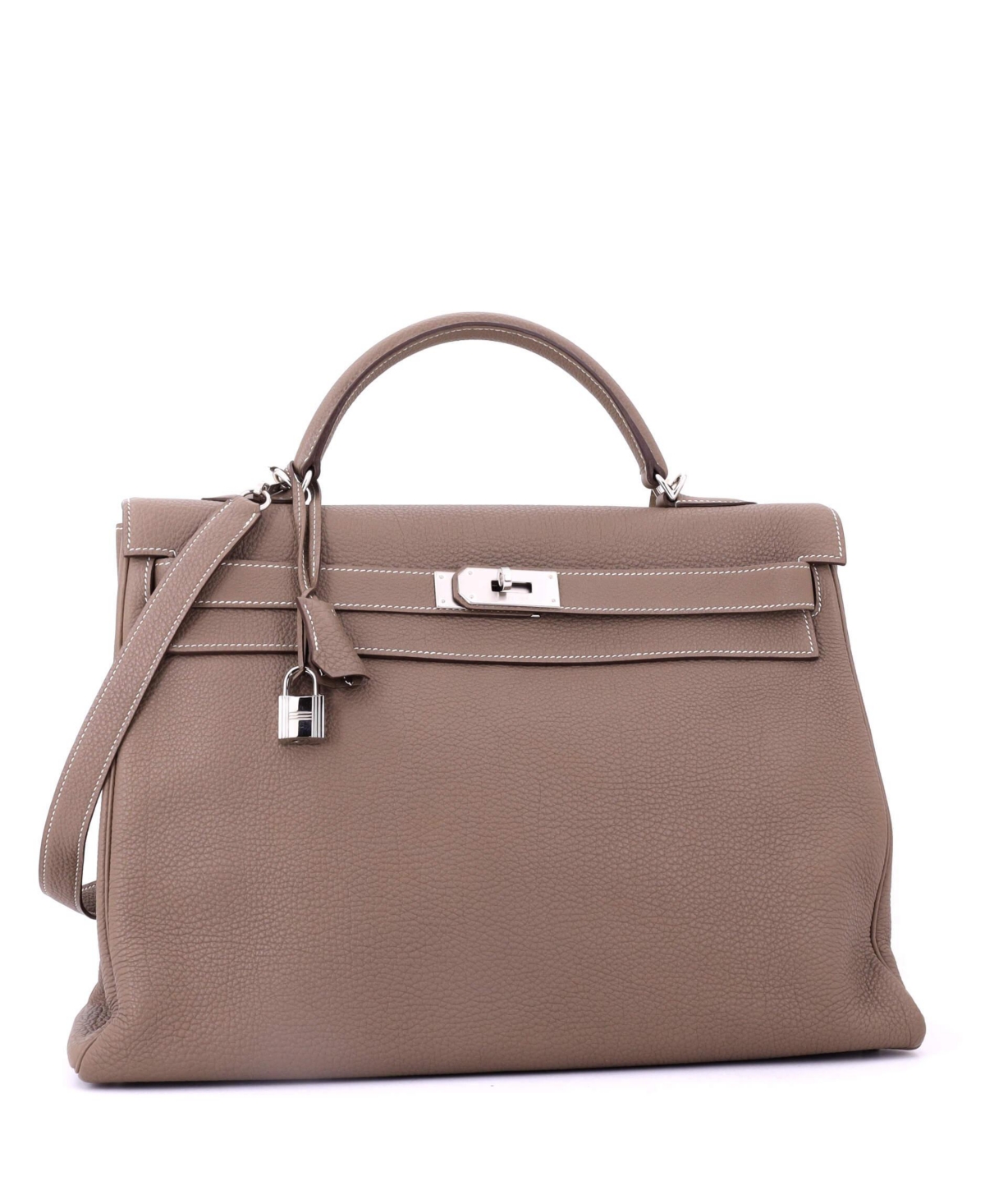 Pre-Owned Hermes Kelly Handbag Togo with Palladium Hardware