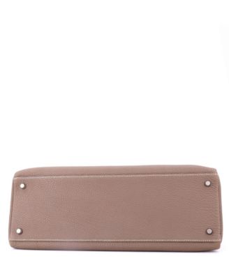 Pre-Owned HERMES Kelly 40 Handbag Grey Togo with Palladium Hardware