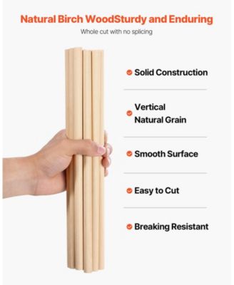 Wooden Dowel Rods Birch Craft Sticks for DIY and Woodworking Projects