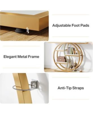 47.24" Industrial Console Table, 5-Tier Entryway Table with Adjustable Feet