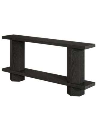 71-Inch Long Console Table for Entryway, Wooden Sofa Table Behind Couch, Black