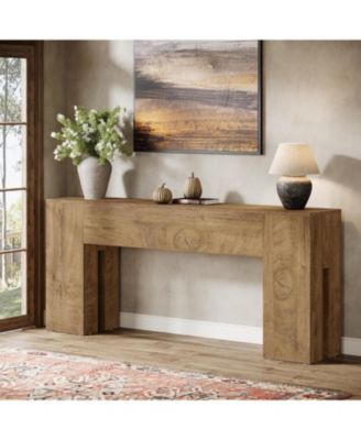 71-Inch Long Console Table for Entryway, Farmhouse Sofa Console Behind Couch