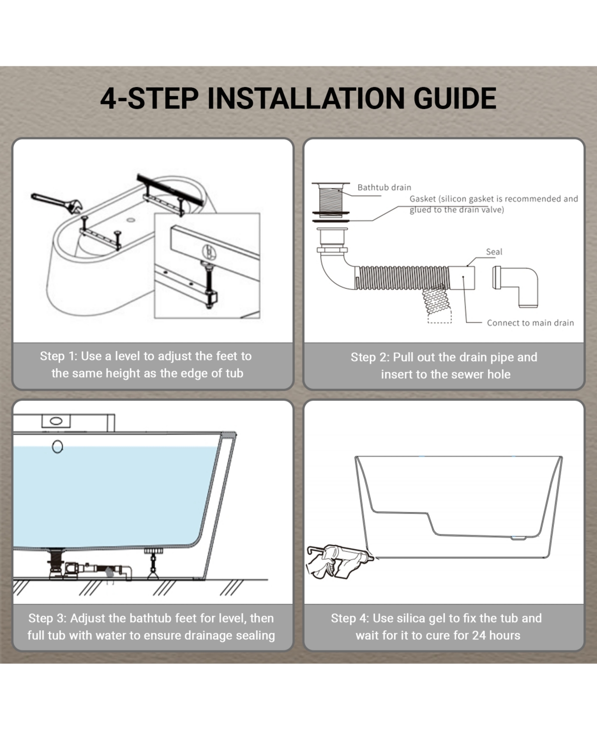 Casainc Acrylic Freestanding Soaking Tub with Sit-In Design and Chrome Overflow