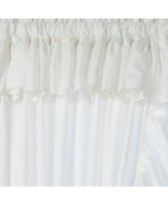 2-Piece Ruffled Priscilla Window Curtain Panel Pair with ties - 80x84" Natural