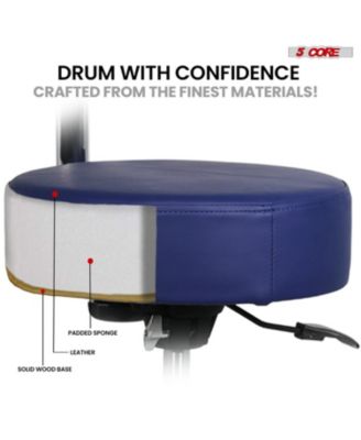 Drum Throne w Backrest 4" Padded Stool Airlift Adjustable 25.5" Drummer Chair 441Lb Capacity