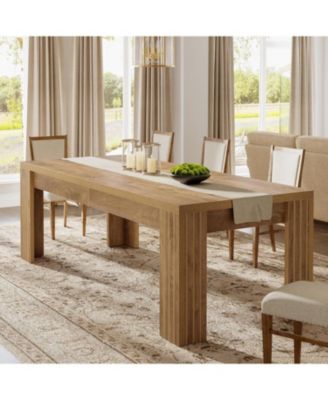 Large Rectangle Farmhouse Kitchen Table with Heavy-Duty Legs – Dining Table for 6–8