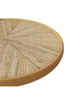 Retro French Country Wooden End Table with Round Pedestal Base