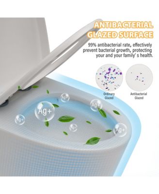 Powerful Tornado Flush One-Piece Small Compact Bathroom Fixture Elongated Comfortable Height,Glazed Surface