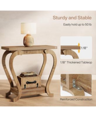 End Table, 2-Tier Bedside Accent Furniture for Living Room, Small Spaces, Bedroom, Brown