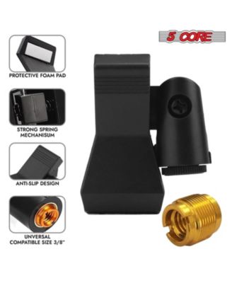 Microphone Clip Holder 2 Pieces with Screw Adapters 5/8 to 3/8 Inch