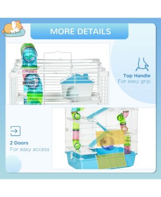 23" 5-Tier Hamster Cage with Wheel and Water Bottle,