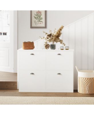 Slim Shoe Cabinet with 4 Drawers for Entryway or Hallway