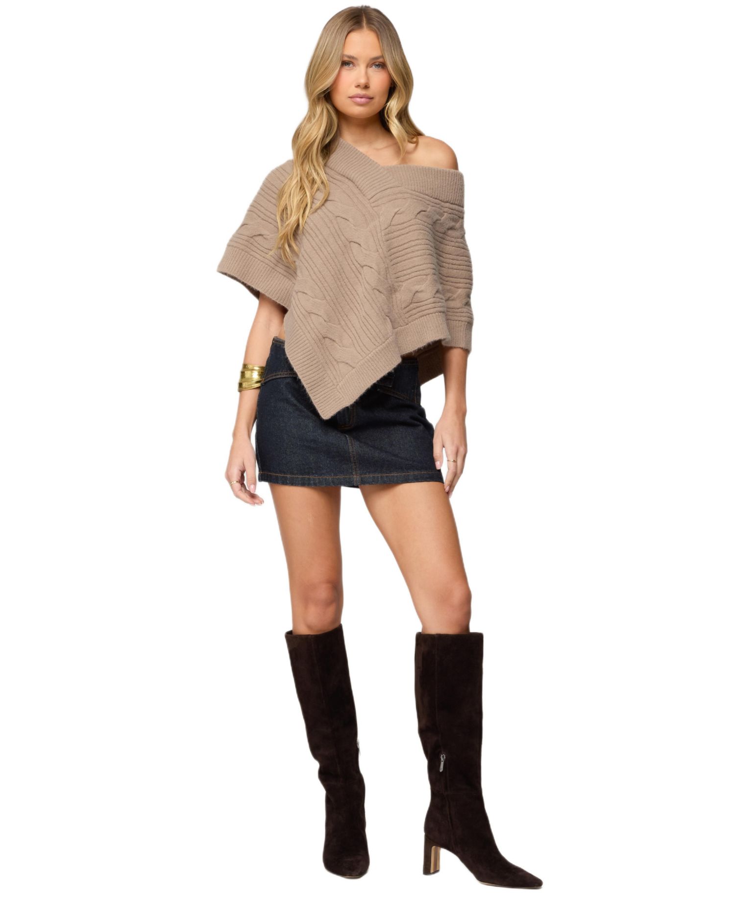 Women's Vickey Cable Knit Poncho