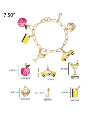 City Icons Charm Bracelet, Gold-Tone Enamel Charms