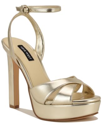 Nine West Women's Wilda Criss-Cross High Stiletto Platform Sandals
