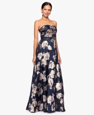 Women's Printed Strapless Long Dress