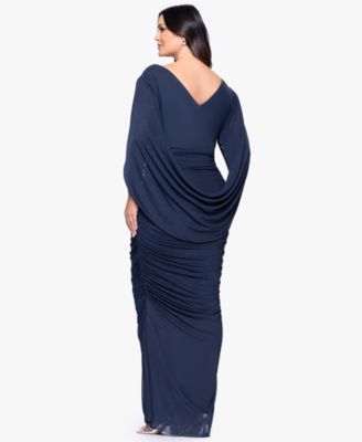 Plus Size V-Neck Long Sheath Dress