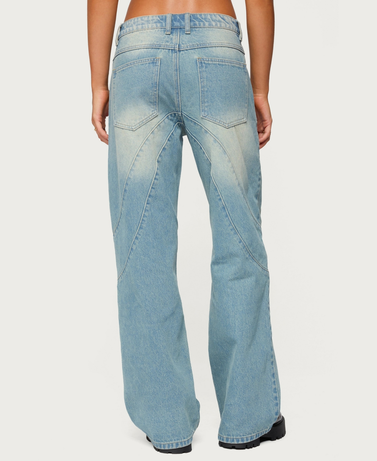 Edikted Women's Kiria Stitched Low Rise Baggy Jeans