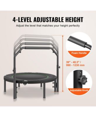 Foldable Mini Trampoline 40" Fitness Rebounder with Adjustable Handle