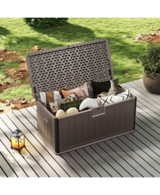 Storage Box with Lockable Design & Gas Strut Handle 2 Person Bench Garden Organizer