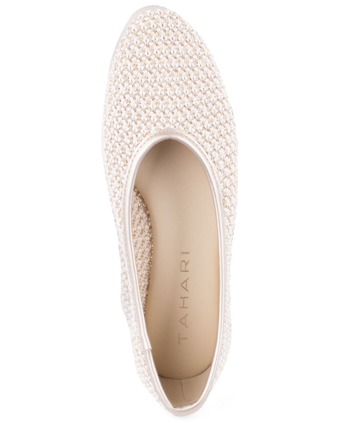Женские балетки Tahari Sapporo Slip-On Ballet Flats, цвет: Бежевый / Золотой — фото 4