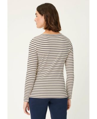 Women's Stripe & Placement Print T-Shirt