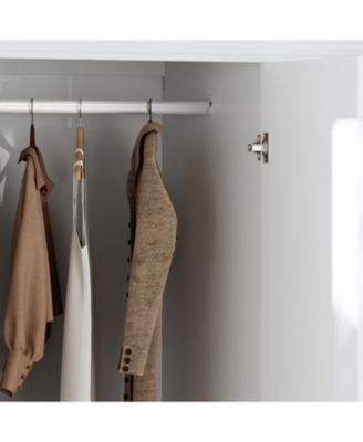 3-Door Big Wardrobe Armoires with Hanging Rod, 4-Drawers, Storage Shelves