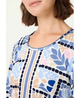 Women's Floral & Border Print T-Shirt