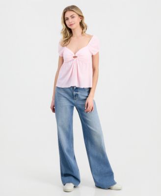 Juniors' Soft Cup Babydoll Top