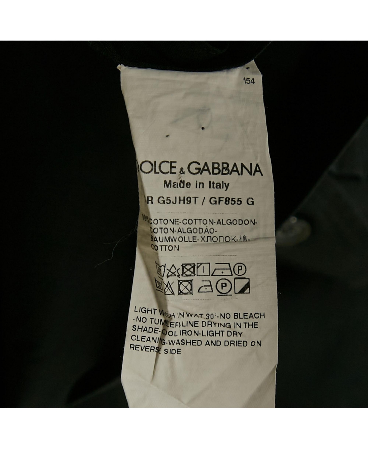 Pre-Owned Dolce & Gabbana Men's Black Cotton Short Sleeve Shirt