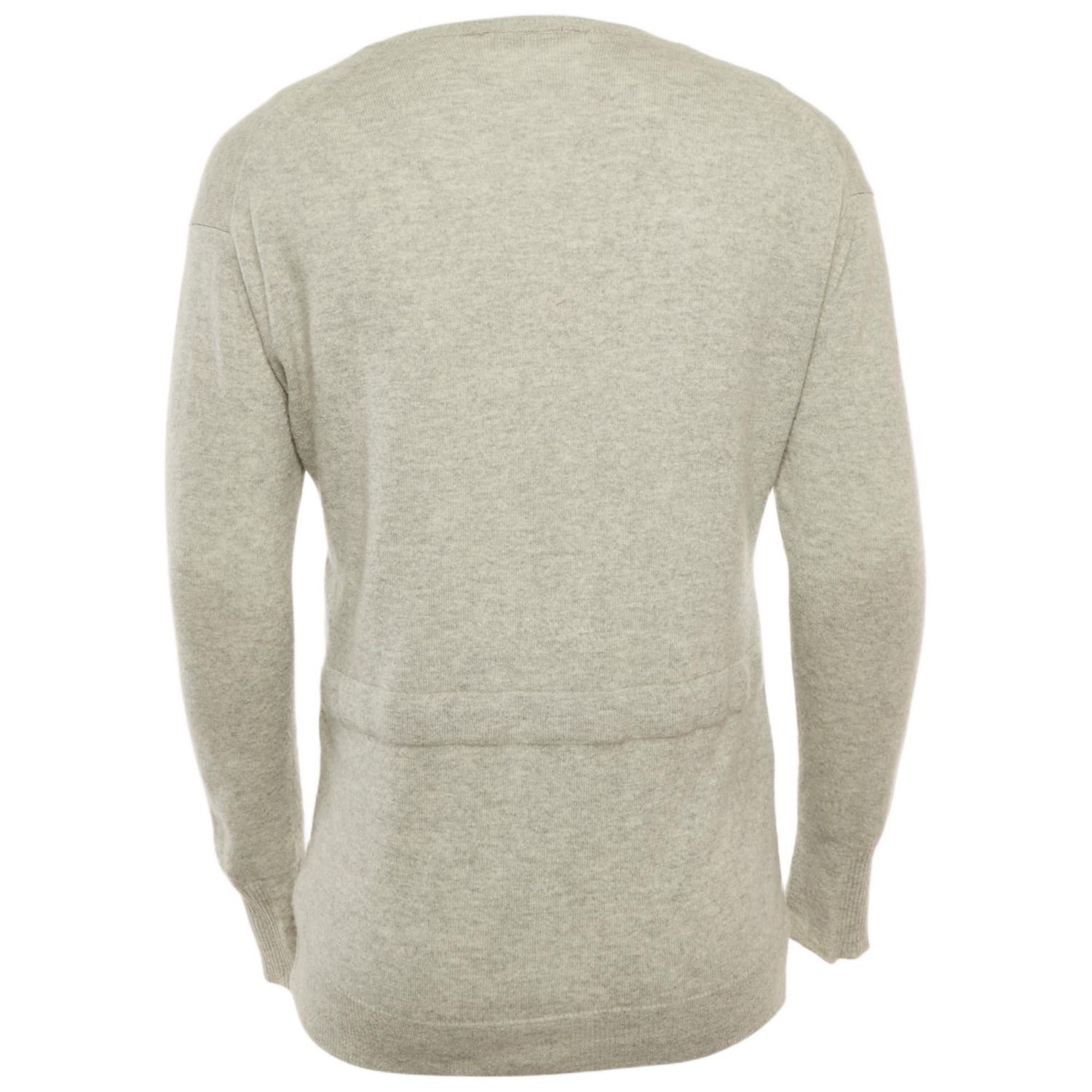 Men's Grey Knit V-Neck Sweater