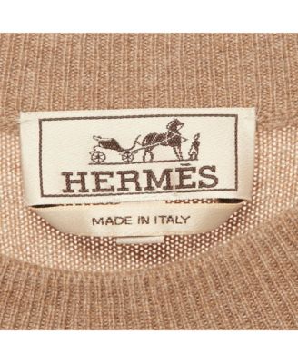 Men's Brown Leather Trim Cashmere Knit Sweater