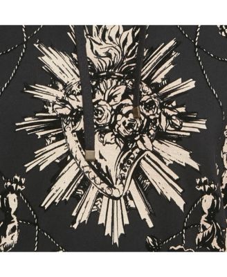 Men's men Black Floral Flocked Cotton Hoodie