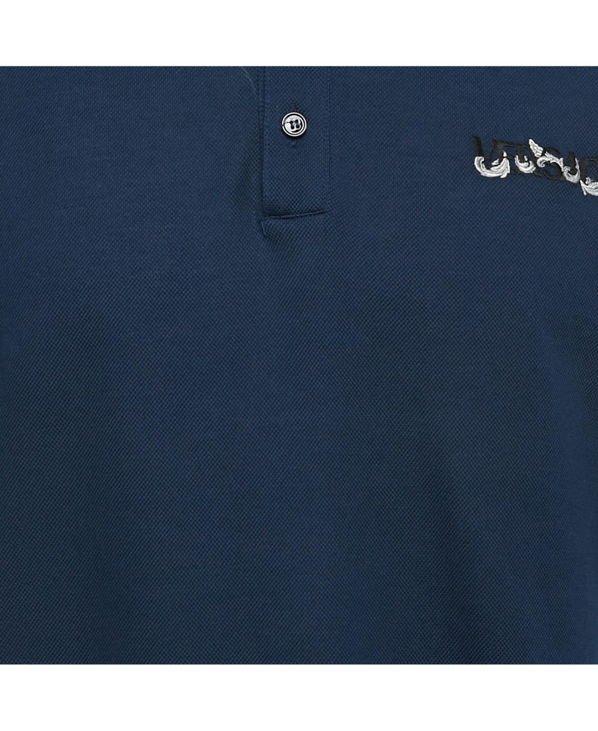 Pre-Owned Versace Men's Logo Embroidered Cotton Taylor Fit Polo T-Shirt