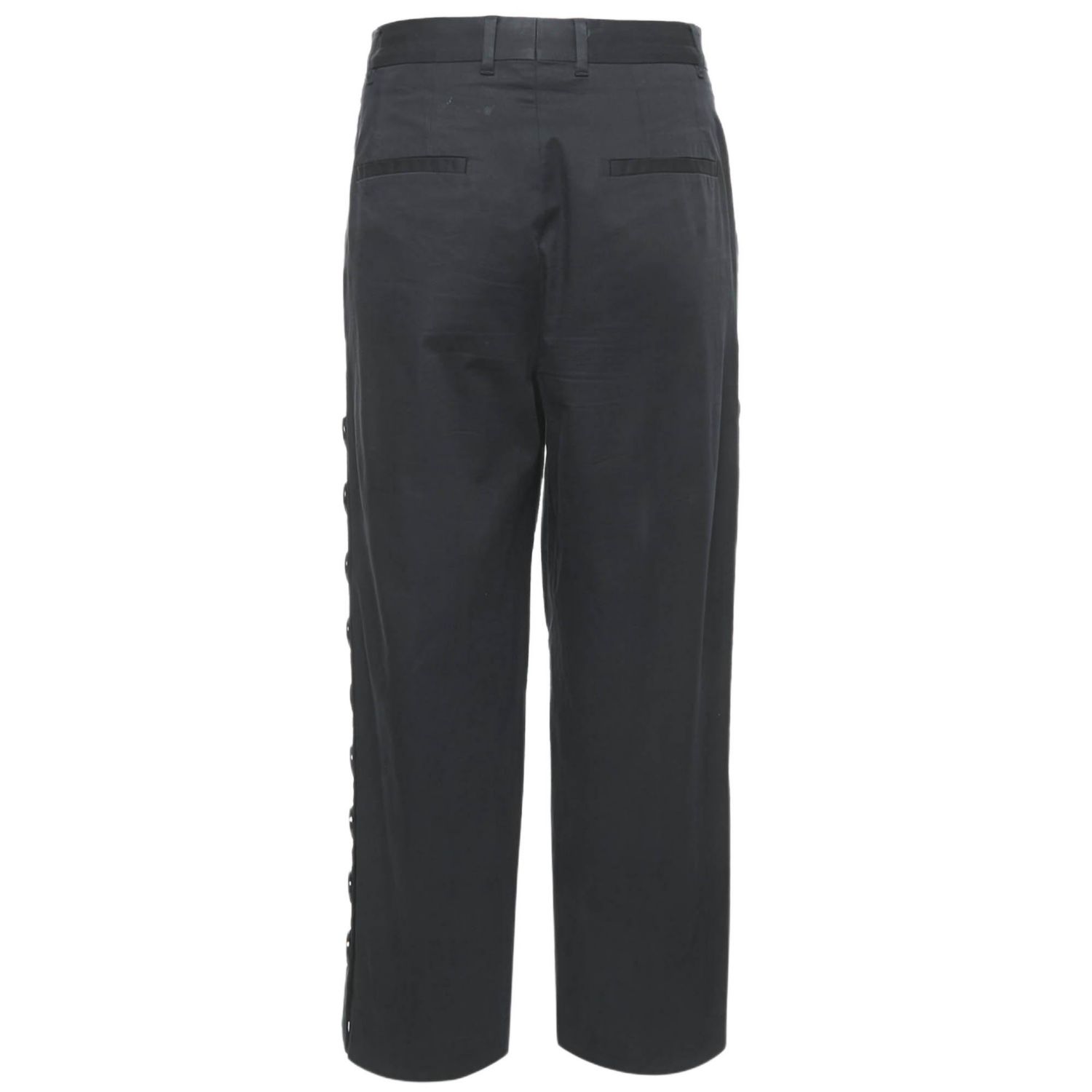 Women's Cotton Button Detail Straight Leg Trousers