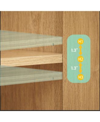 31.5" Elegant Sideboard with Wavy-Grain Panel, MDF Cutlery Cabinet for Living Room or Dining Room