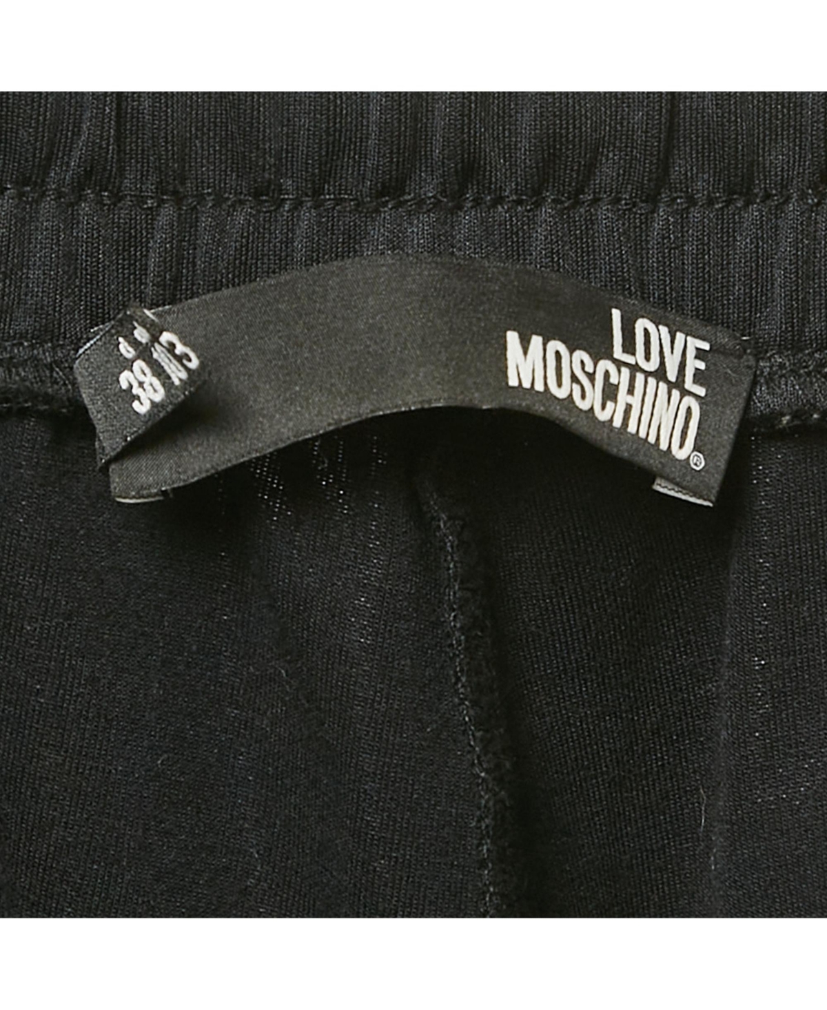 Pre-Owned Love Moschino Women's Black Logo Printed Jersey Track Pants